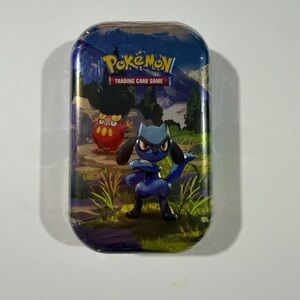Pokemon Blue and Red Tin Featuring Riolu & Darumaka